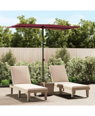 Garden Parasol Bordeaux Red Polyester, Aluminum Medium