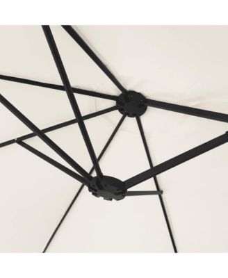 Garden Parasol Sand White Polyester Large Garden Parasol