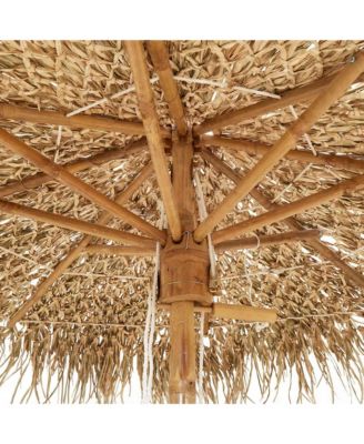 Tiki Umbrella Natural Bamboo, Banana Leaf 59.1 in diameter