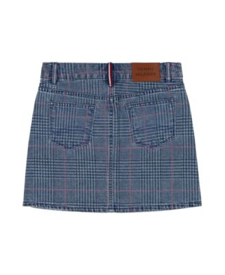 Girls' 7-16 Glen Plaid Denim Mini Skirt