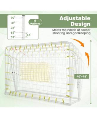 2-in-1 Kids Soccer Rebounder and Soccer Goal with Adjustable Height-White