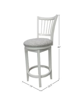 1 PC Poplar Solids Modern Dining Spindle Back Swivel Barstool