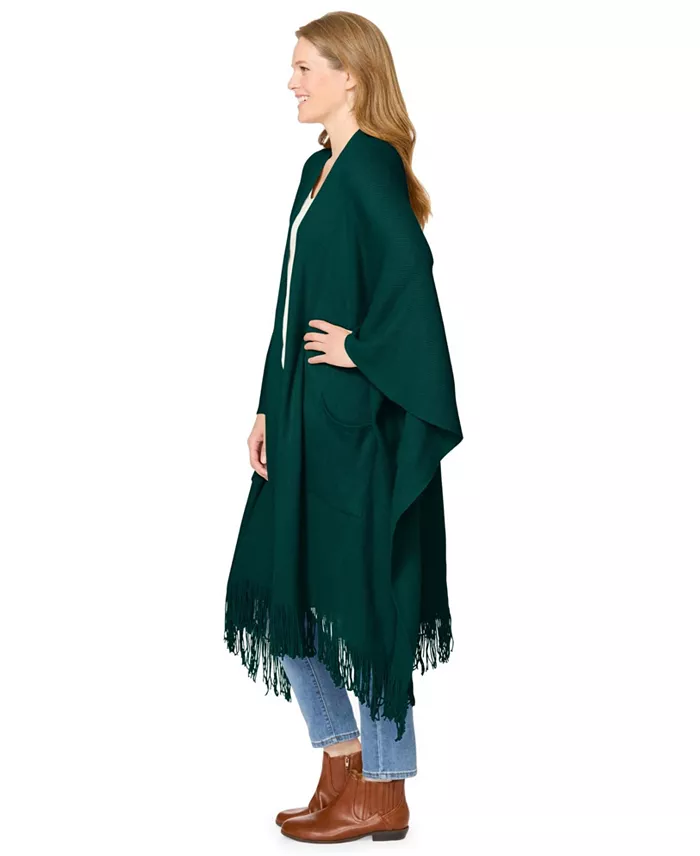 Women's Within Fringed Cape Sweater - thumbnail 3