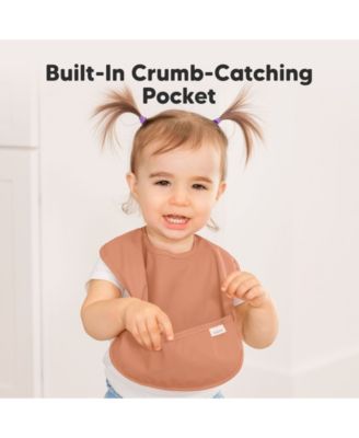 3-Pack Waterproof Baby Bibs for Eating, Lightweight, Mess Proof Toddler Bibs with Food Catcher