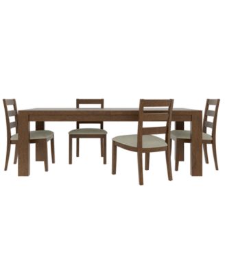Furniture - Davie Cracked Oak Rectangle 5 Pc. Dining Set (Table & 4 Ladder Chairs)