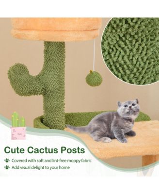 63'' Cactus Cat Tree for Indoor Cats w/ Sisal Scratching Posts & Board Condo