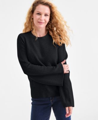 Women's Bell-Sleeve Boucle Ribbed Sweater, Macy's Exclusive 