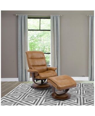 1 piece Top Grain Leather Manual Reclining Swivel Chair