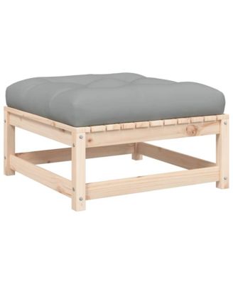 Patio Sofa Gray, Natural Wood