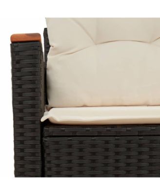 Garden Sofa Black, Cream White