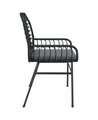 Garden Chair Black PE Rattan Standard size for adults