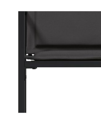 Garden Chair Set of 4 Black and Dark Grey
