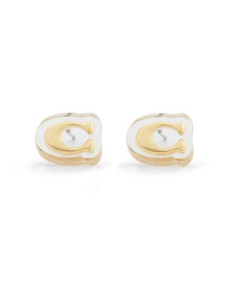 Gold Plated Signature C Stud Earrings