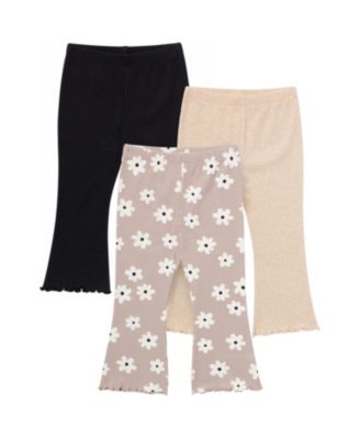 Toddler Girls 3-Pack Textured Flare Leggings