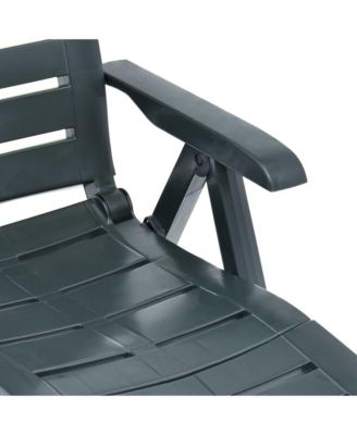 Sunlounger Green Plastic Medium Foldable Sunlounger Other Contemporary Folding Sun Lounger