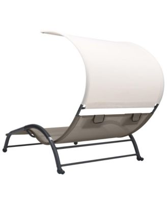 Sun Lounger Taupe Textilene, steel Double Double Sun Lounger