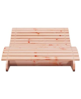 Sun Lounger Brown Solid Douglas wood Full-sized Foldable