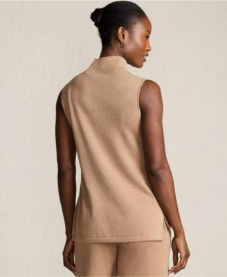 Women's Fine Gauge Sleeveless Mock Sweater