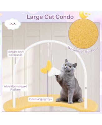 62'' Multi-level Cat Tree w/ Moon-Shaped Top Perch Cloud-Shaped Jumping Platform