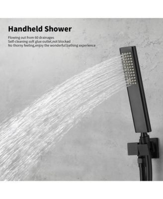 Waterfall Tub and Shower Faucet Set with Rain Shower System and Male NPT Connection