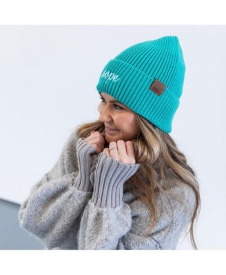 Women's Embroidered Hope Beanie - Teal