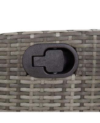 Reclining Garden Chair Set of 2 Grey PE rattan Standard