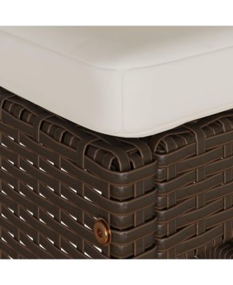 Garden Bar Stool Set of 2 Brown,Cream white