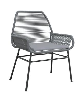 Garden Chair Grey PE rattan Medium Durable Garden Chair