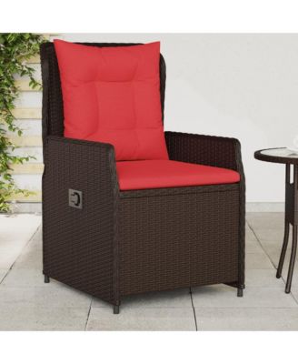Reclining Patio Chair Brown, Red