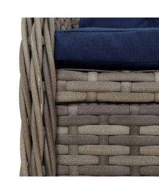 Reclining Patio Chair Gray PE rattan Standard Adjustable Feet