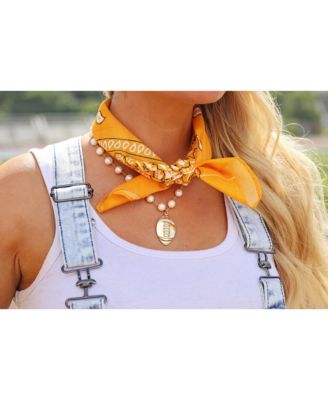 Freshwater Pearl Necklace With Gold Plated Football Charm