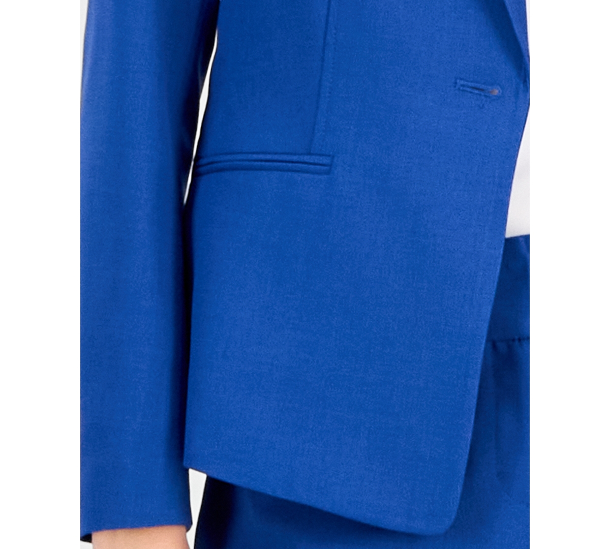 Le Suit Women's Notch-lapel Mid-rise Pantsuit In Blue