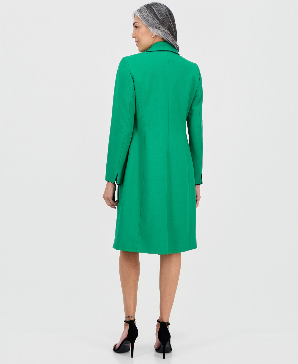 Le Suit Women's Topper Jacket & Round-neck Sheath Dress In Green