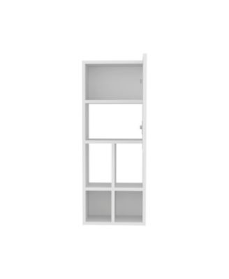 Kinta Wall Cabinet, 1 Door, 6 Shelves, White