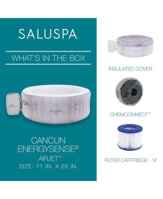 SaluSpa Cancun 2 to 4 Person Inflatable Hot Tub, Energy-Efficient Spa