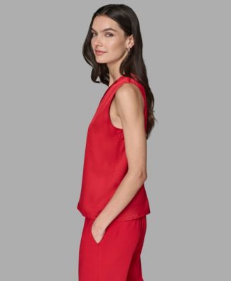 Women's Sleeveless V-Neck Blouse Top