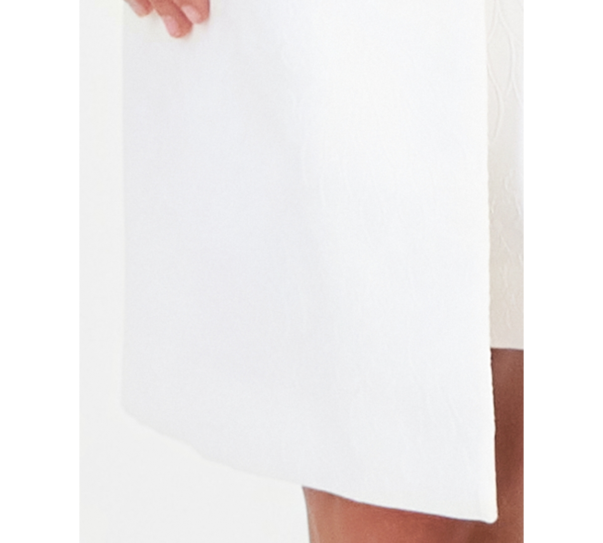 Le Suit Women's Jacquard Jacket & Round-neck Sheath Dress In White