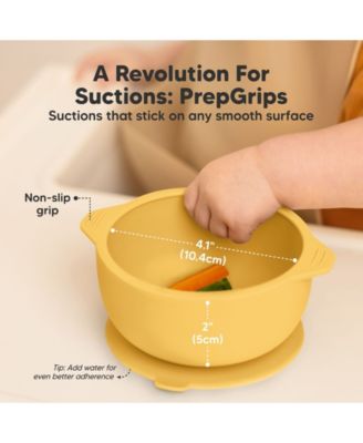 2-Pack Prep Baby Bowls with Suctions & Lids, Silicone Bowls for Baby Boy, Girl, Toddler Suction Bowl, Kids Bowl BPA-Free