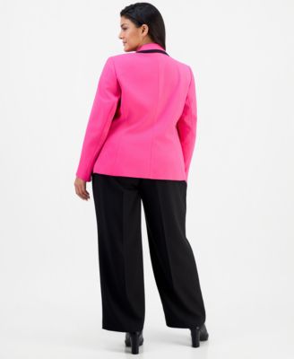 Plus Size Colorblocked Mid-Rise Wide-Leg Pantsuit 