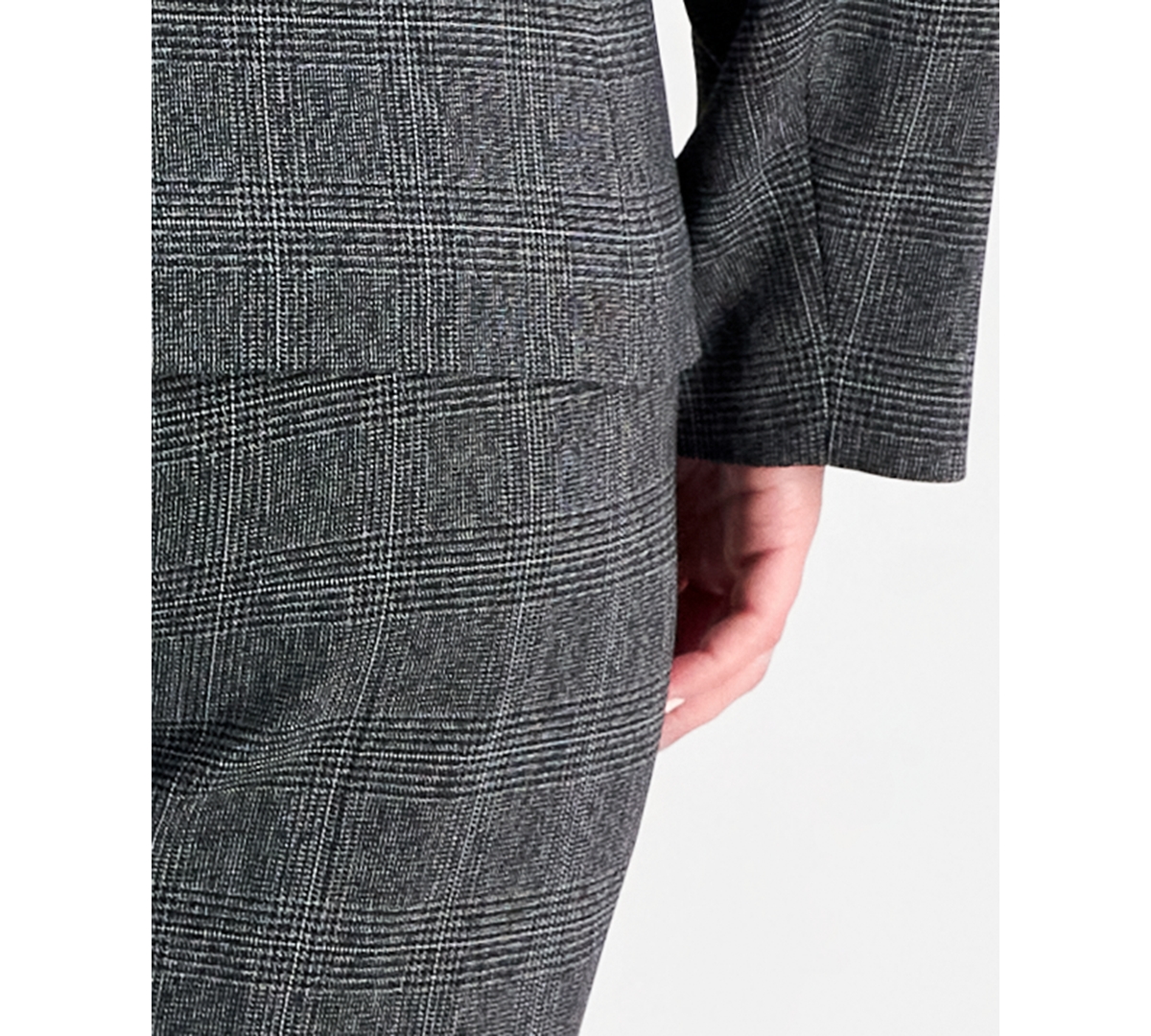 Le Suit Plus Size Flap-pocket Mid-rise Wide-leg Pantsuit In Gray