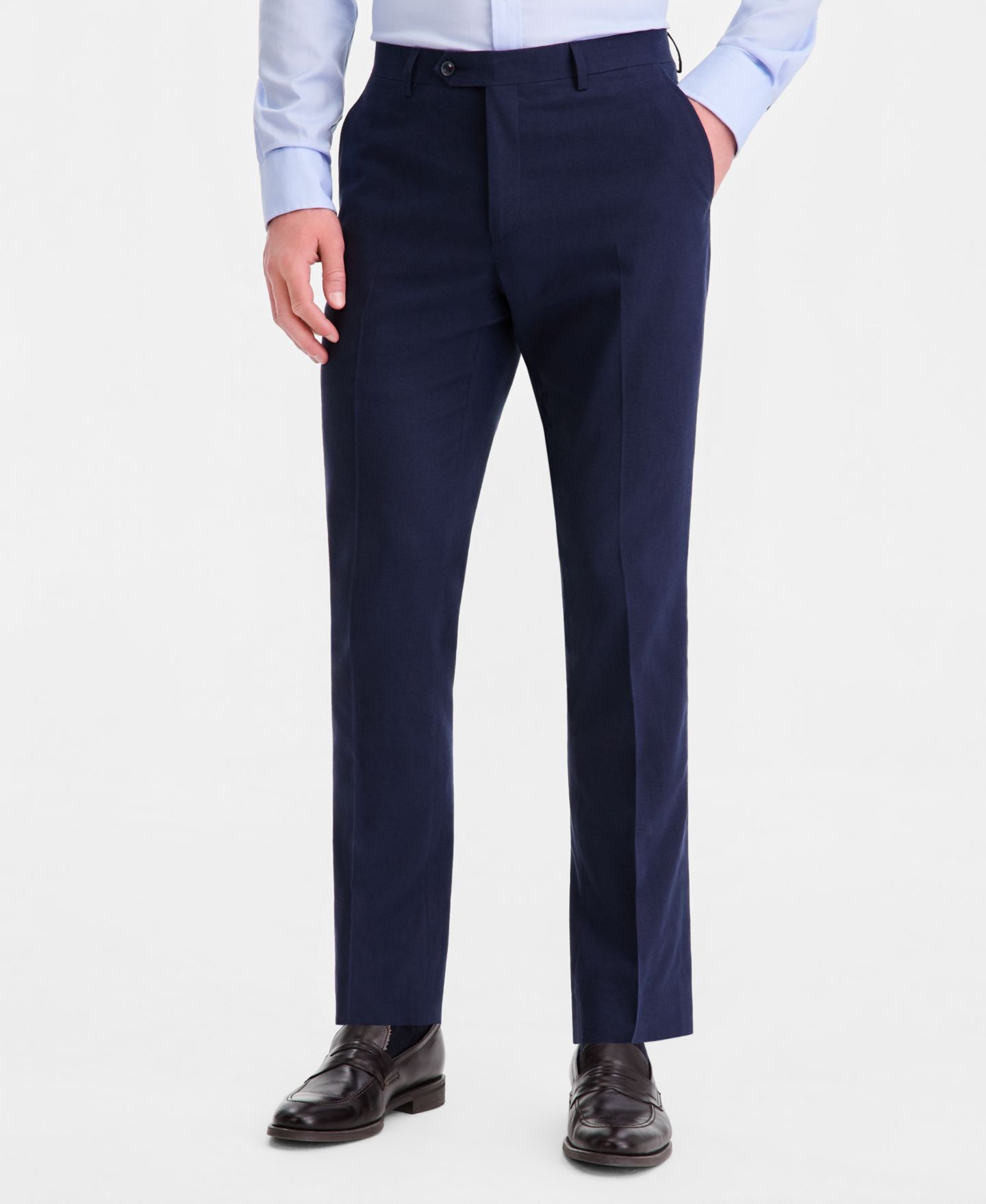 Мужские брюки Tommy Hilfiger Modern-Fit Linen, цвет: Тёмно-синий — фото 2