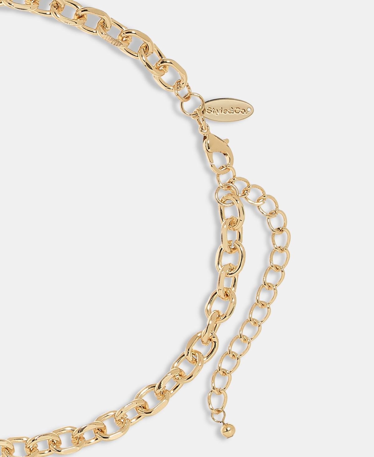 Style & Co Disc, Stone & Imitation Pearl Lariat Necklace, 18" + 3" Extender, Macy's Exclusive In White