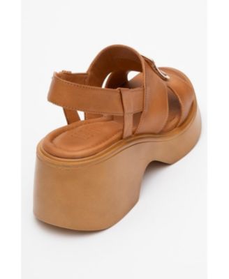 Lucia Leather Buckle Platform Sandal (Women)