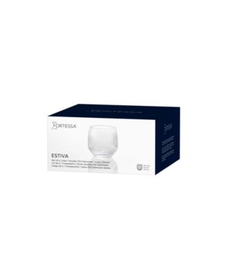 Estiva Textured Double Old-Fashioned Glasses, Set of 4