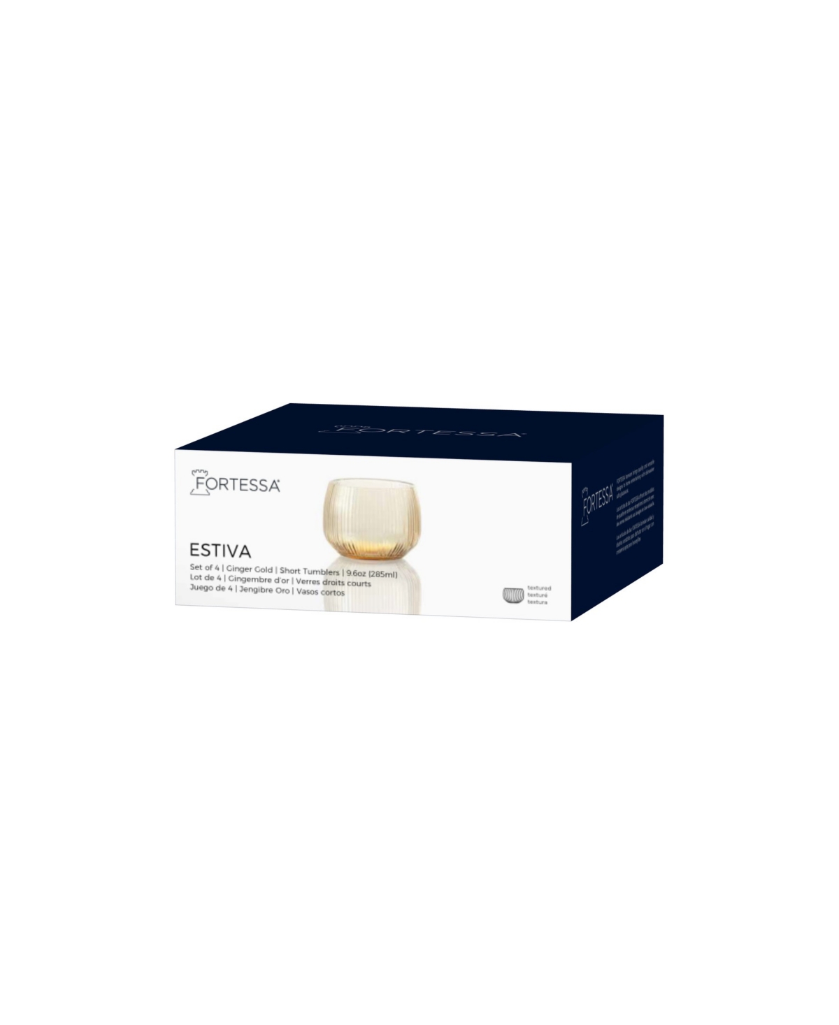 Fortessa Estiva Textured Short Tumbler Glasses, Set Of 4 In Neutral