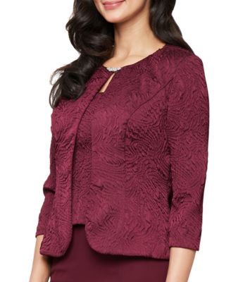 Women's Jacquard Jacket Dress with Scoop Neck Bodice