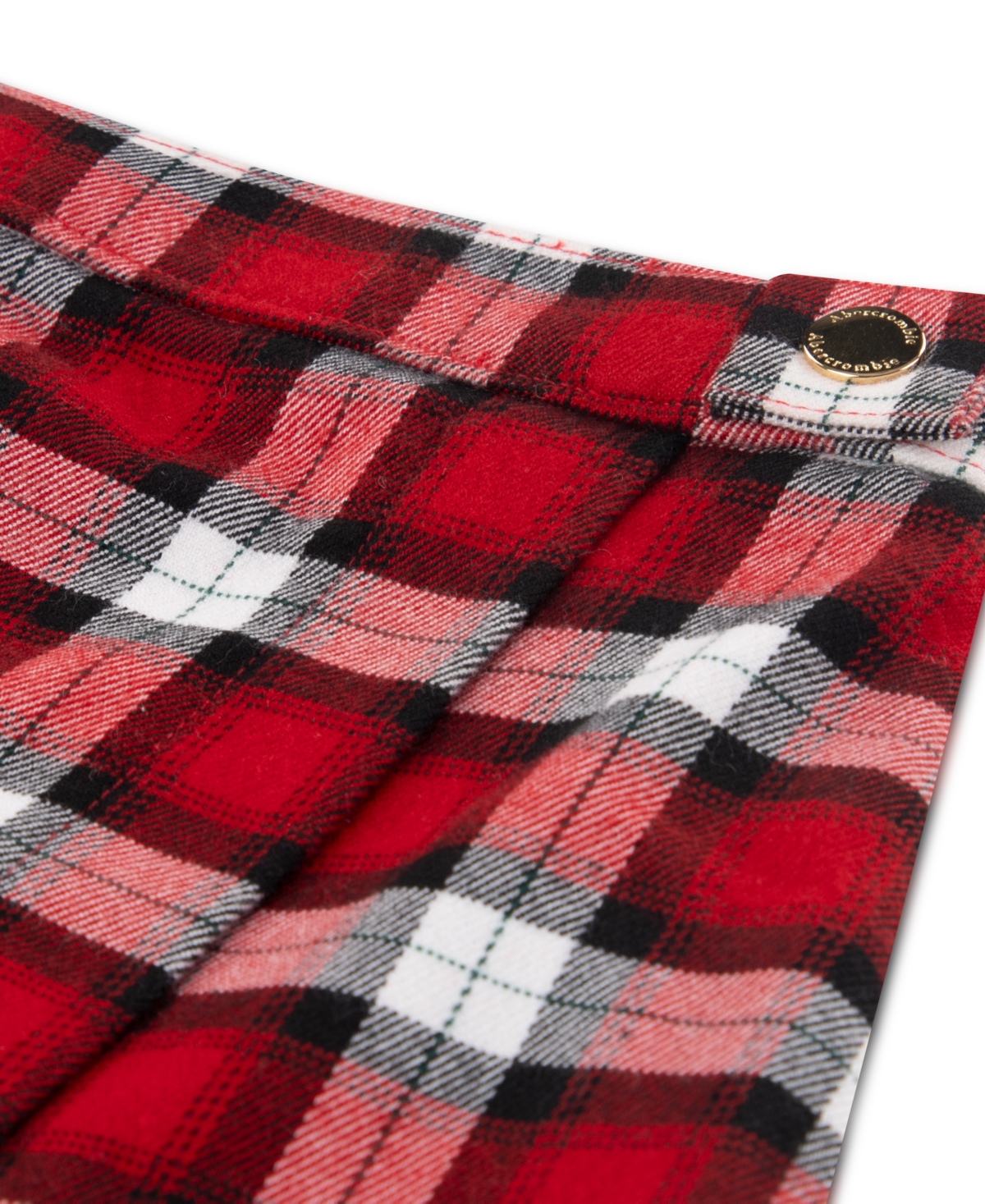 Abercrombie Girls 5-18 Plaid Print Wrap Skort In Red