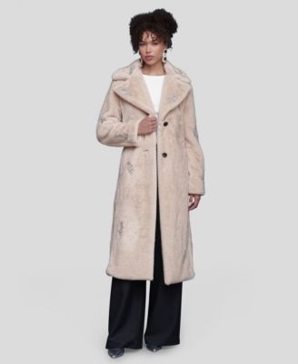 Women's Faux Fur Maxi Belted Robe Coat