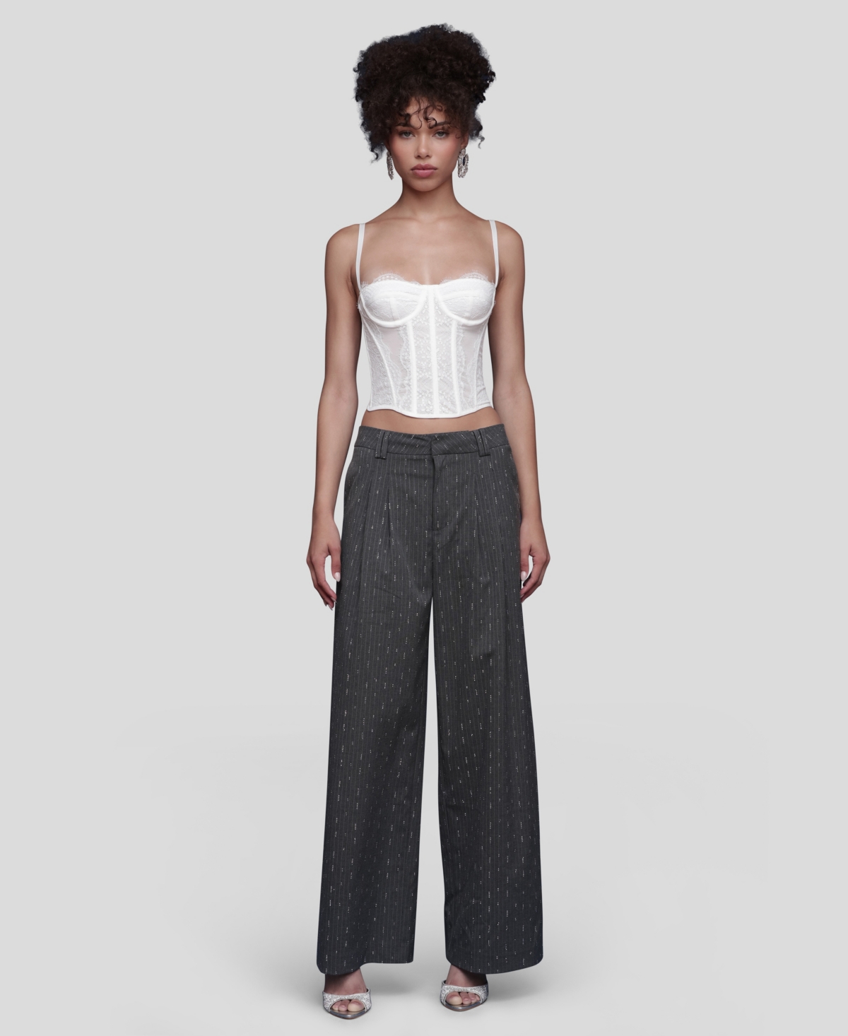 Avec Les Filles Women's Straight Wide-leg Trousers In Black