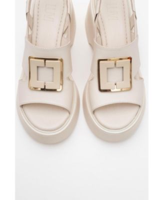 Lucia Leather Buckle Platform Sandal (Women)
